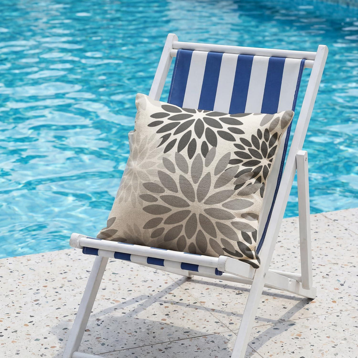Wasserdichte Kissenbezüge Dahlie Grau 40x40 cm - 2er Set