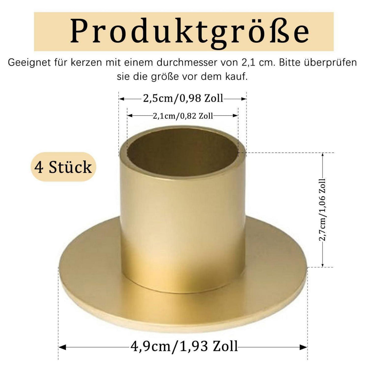 Vintage Kerzenhalter Set aus Metall - 4 Stück