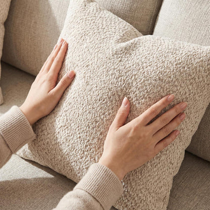 2x Chenille Kissenbezug 55x55cm - Weiche Bouclé Optik