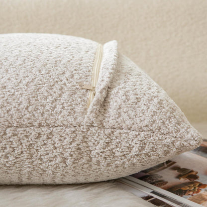 2x Chenille Kissenbezug 55x55cm - Weiche Bouclé Optik