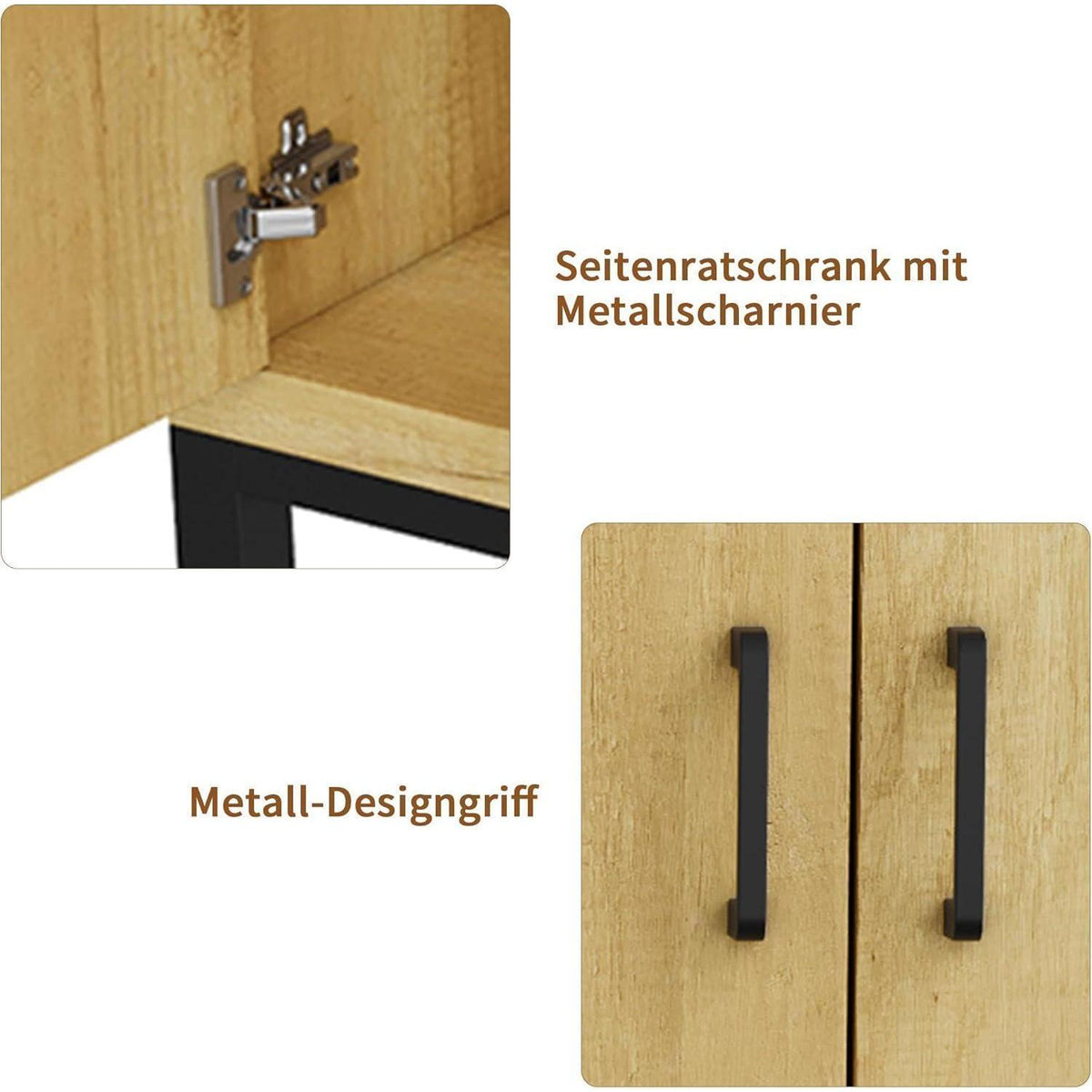 Küchenschrank mit 4 Türen & Arbeitsfläche – Buffet für Küche & Esszimmer