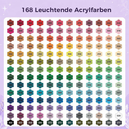 Acrylmarker Set 168 Farben – Pinselspitze, Deckend & Permanent
