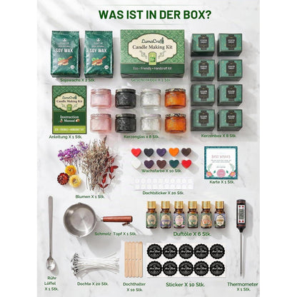Sojakerzen Set DIY – Komplettes Bastelset für Erwachsene mit Düften & Gläsern