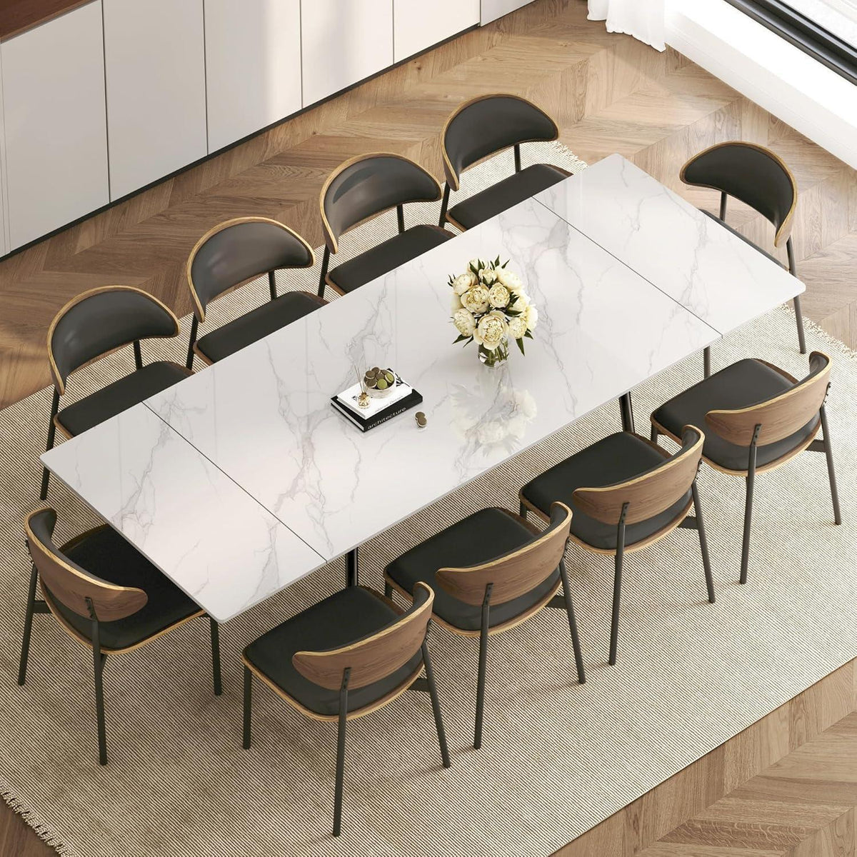 Essgruppe modern, ausziehbar (160-240cm) mit 6 Stühlen