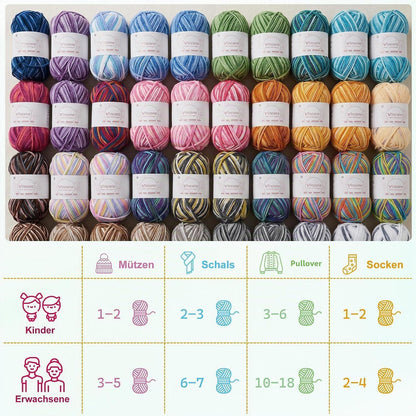 Farbverlaufsgarn Häkelwolle 5er Set – Bunt & Weich