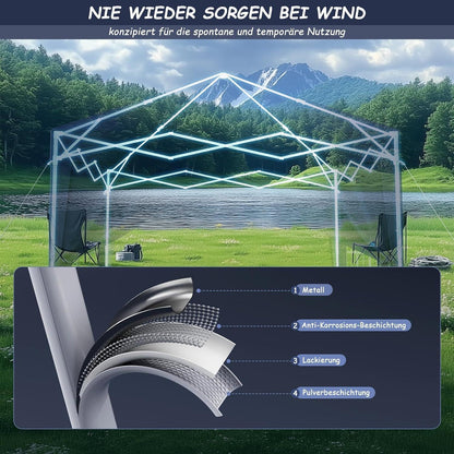 3x3 Pavillon mit Seitenwänden – Dein Garten-Treffpunkt
