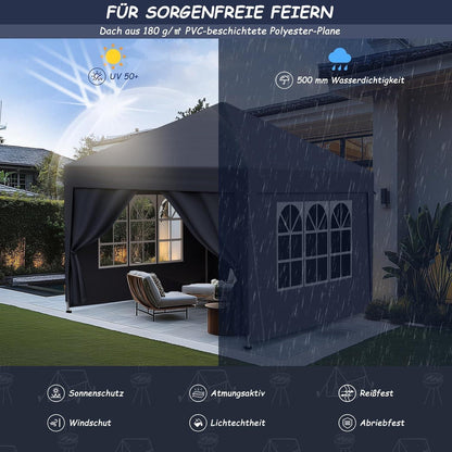 3x3 Pavillon mit Seitenwänden – Dein Garten-Treffpunkt