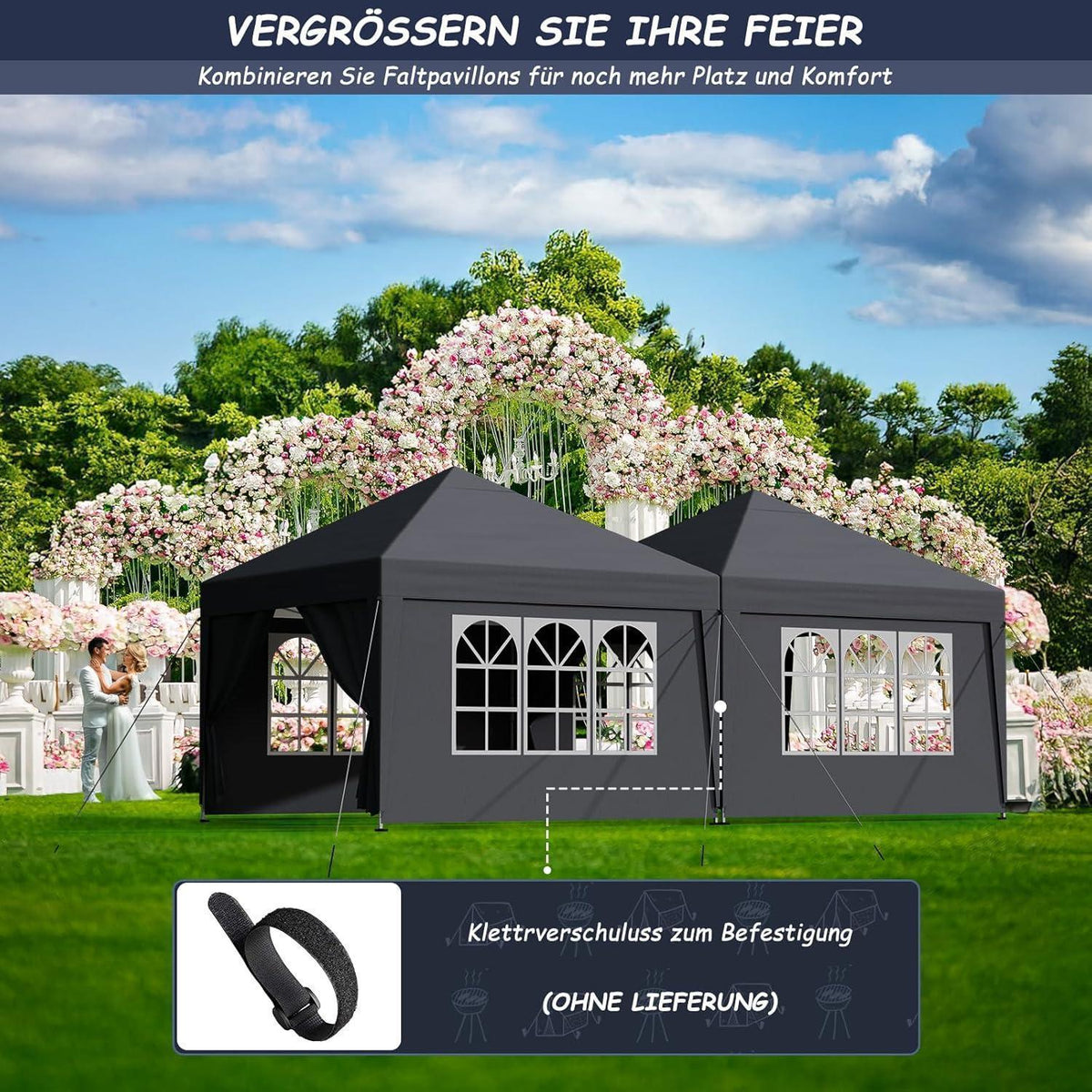 3x3 Pavillon mit Seitenwänden – Dein Garten-Treffpunkt