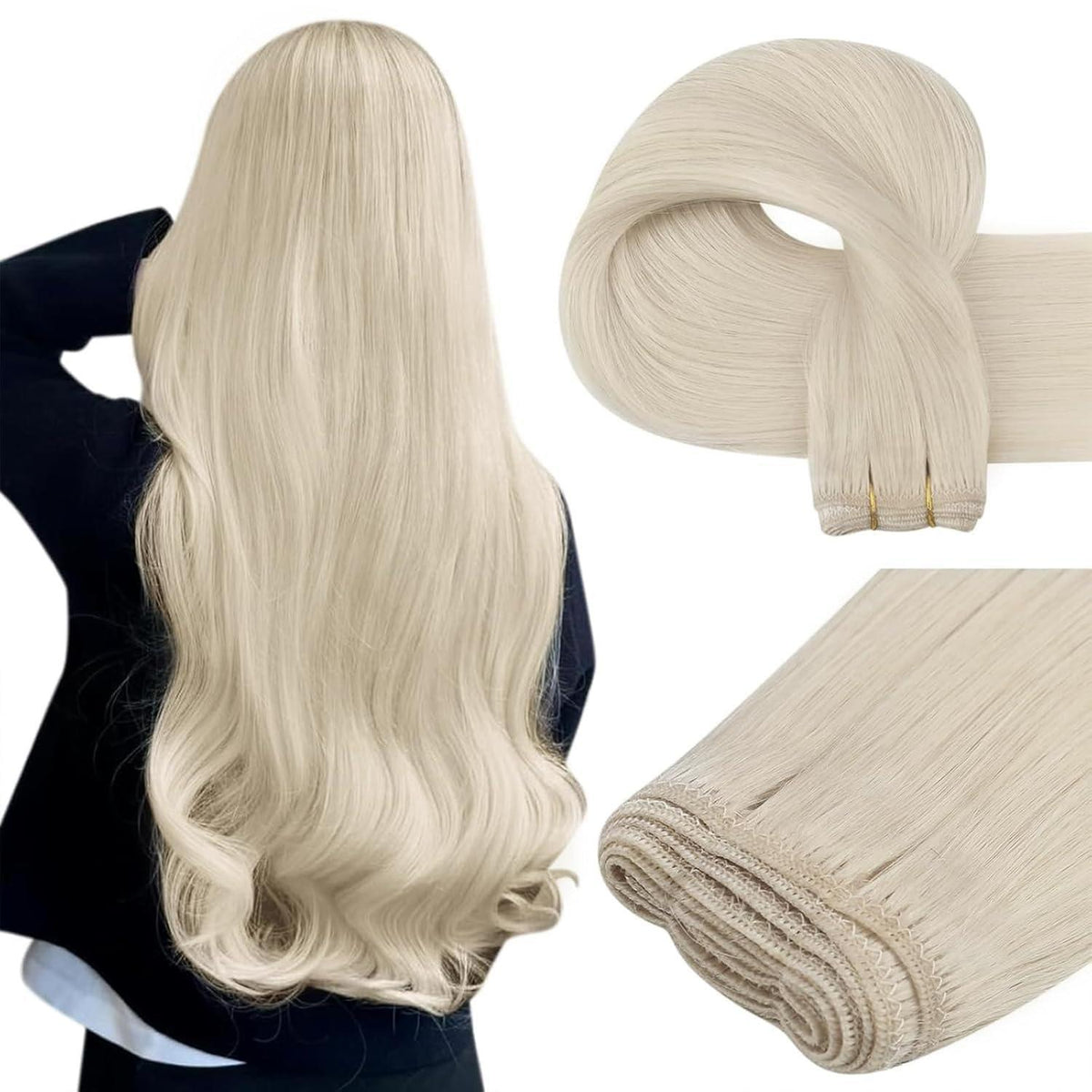 Echthaar Tressen Blond – Natürliche Haarverlängerung 35cm
