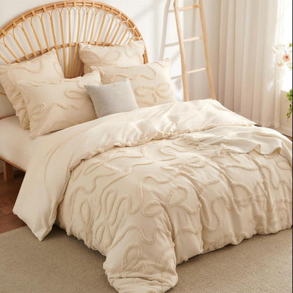 Bettwäsche-Set Boho Getuftet Beige 200x220cm
