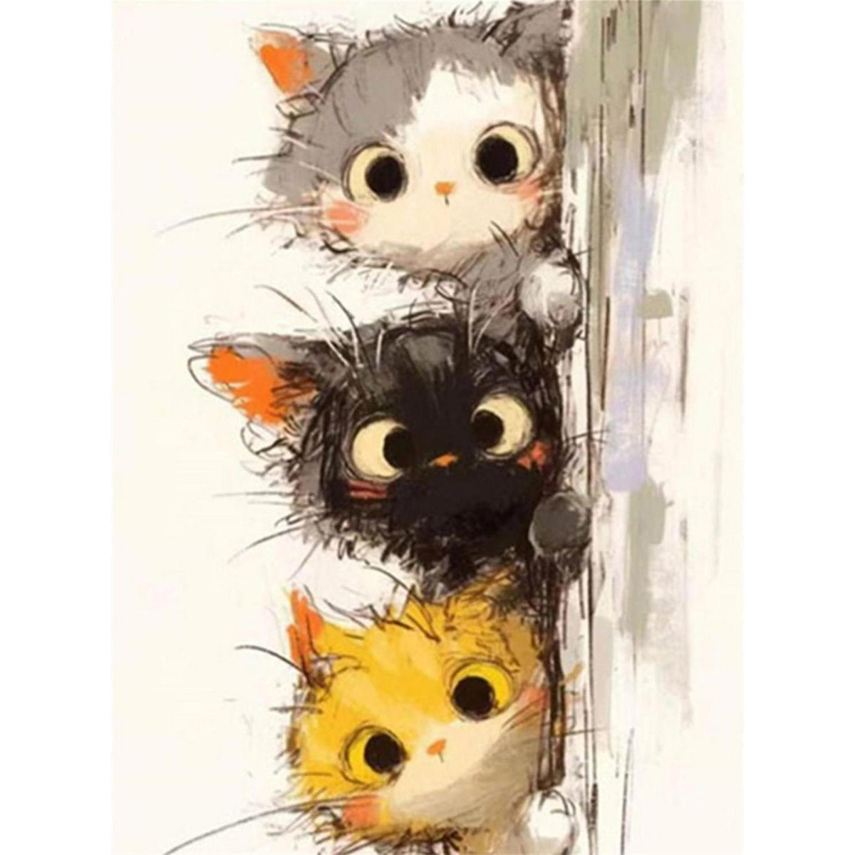 Malen nach Zahlen Katze – Peeking Kittens Trio Set