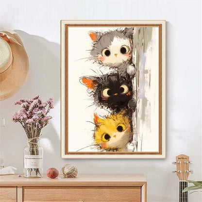 Malen nach Zahlen Katze – Peeking Kittens Trio Set