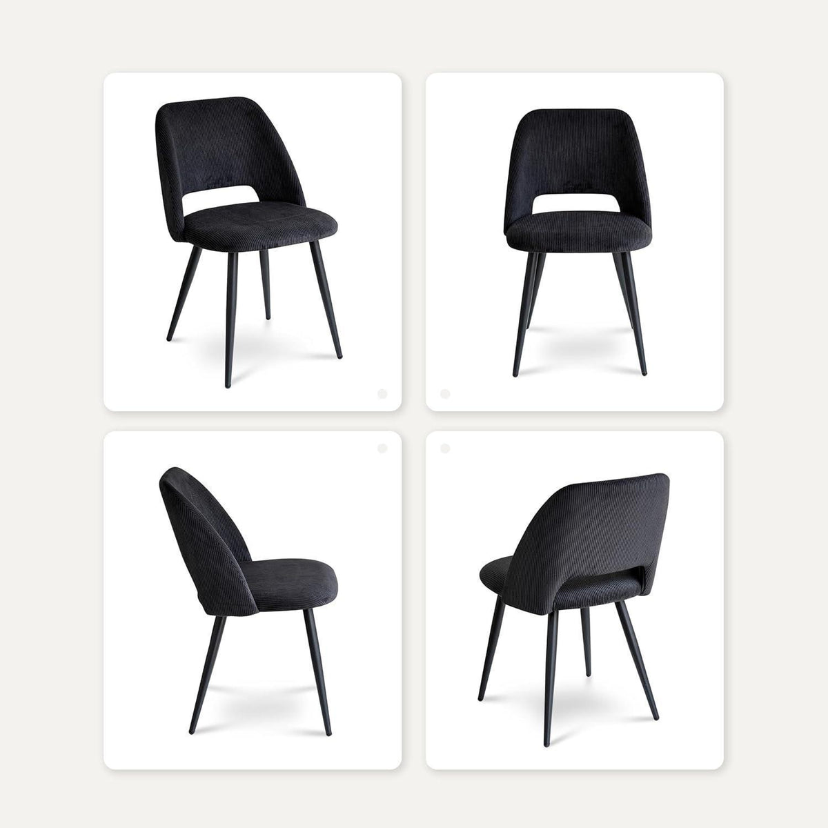 Moderner Esstisch Set mit 6 Cord-Stühlen (140x80cm)