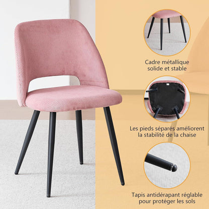 Esstisch Set mit 6 Cord-Stühlen – Modern & Komfortabel