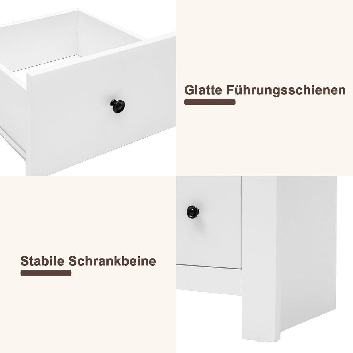 Weißes Sideboard mit 7 Schubladen – Modern & Vielseitig