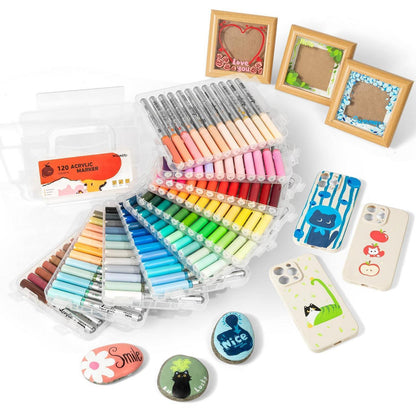 Acryl Marker 120 Farben – Automatische Tintenabgabe & Wasserfest