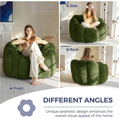 Sitzsack Erwachsene, Blumenform, Memory Foam, Grün