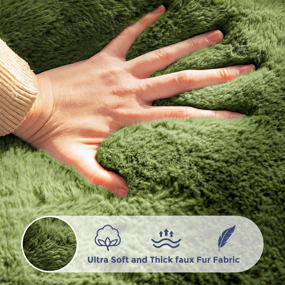 Sitzsack Erwachsene, Blumenform, Memory Foam, Grün