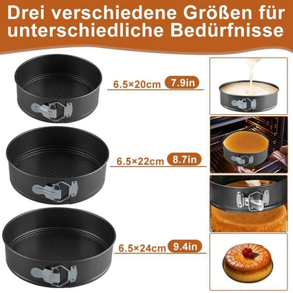 3x Springform Set Rund Antihaft 20/22/24cm Backformen