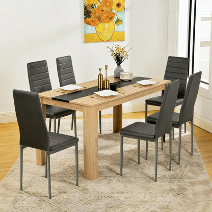 Essgruppe Braun Grau | Esstisch mit 6 Stühlen Modern