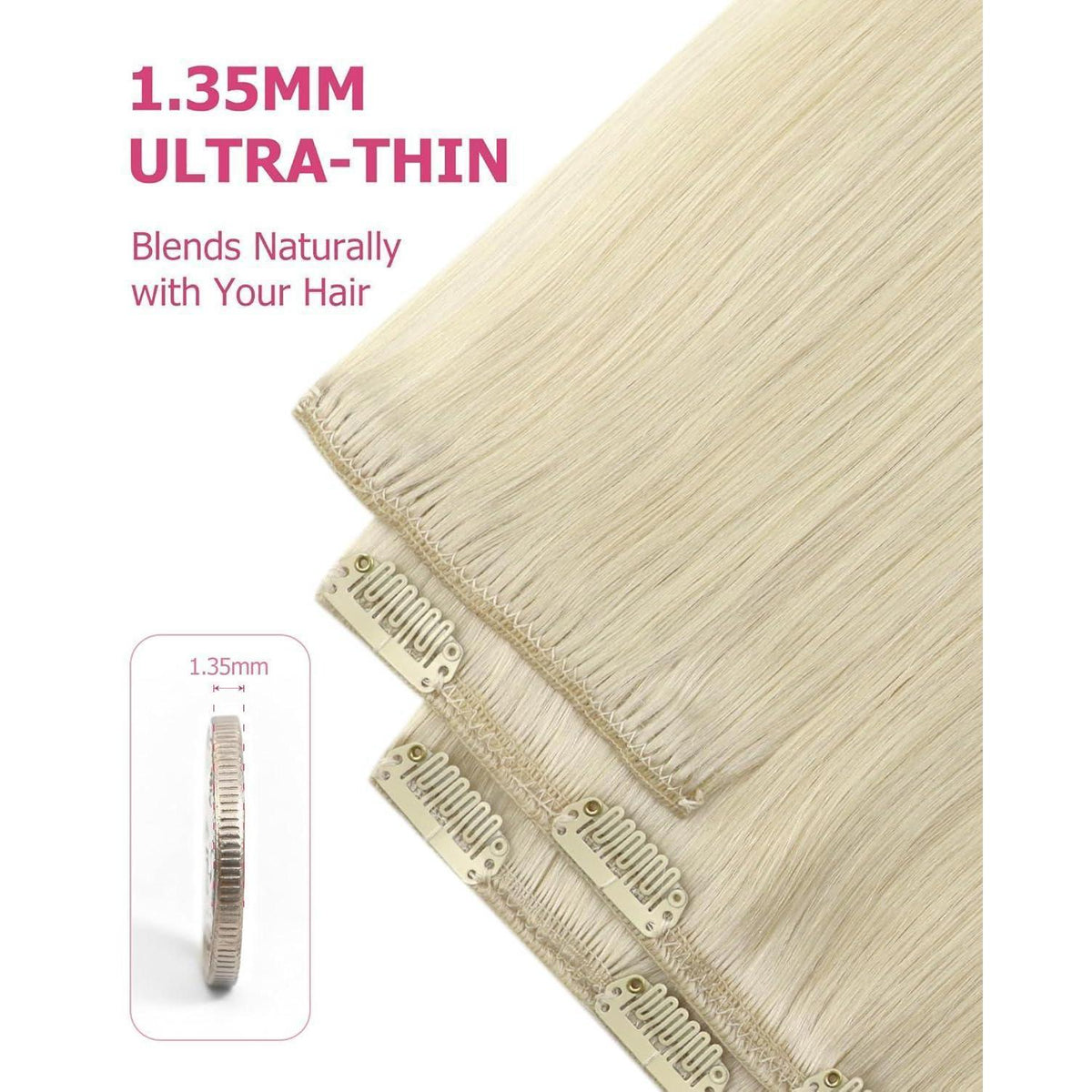 Blond Echthaar Clip-in Extensions 60cm – Remy Haar, 120g