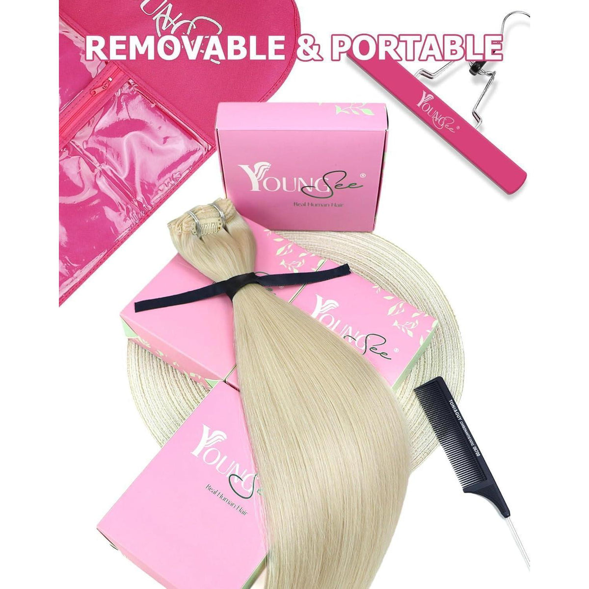 Blond Echthaar Clip-in Extensions 60cm – Remy Haar, 120g