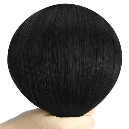 60cm Echthaar Extensions Schwarz Clip-in Haarverlängerung 120g