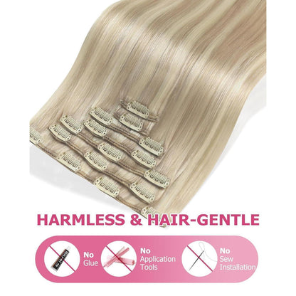 Blond Clip-in Echthaar Extensions 60cm – Volumenspendend & Vielseitig