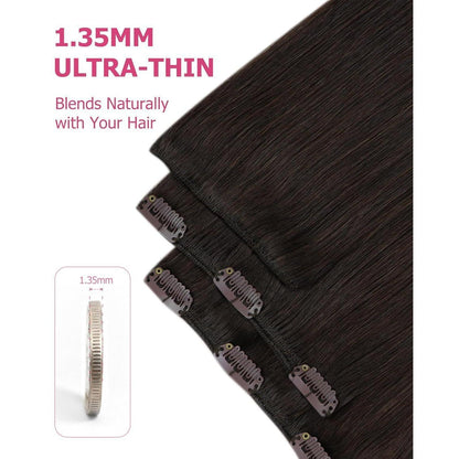 Clip-in Echthaarverlängerung Braun 60cm – 150g
