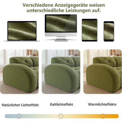 Modernes 3-Sitzer Cord Sofa Grün – Rahmenlos & Komfortabel