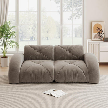 Rahmenloses 2-Sitzer Sofa Braun – Chenille Couch mit 32D Schaum