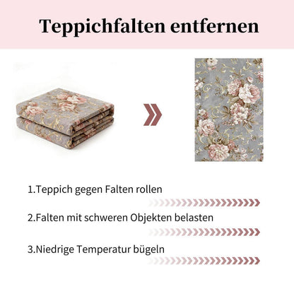 Vintage Läufer Teppich 80x300cm Grau Rosa Flur Küche Schlafzimmer