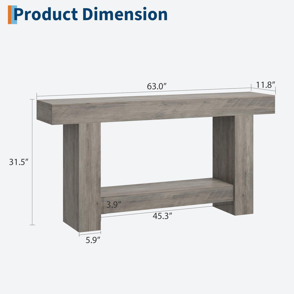 160cm Konsolentisch Landhausstil Grau – Vielseitiger Eingangstisch