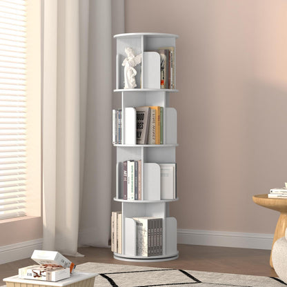 Drehbares Bücherregal Holz 4 Ebenen – Platzsparend & Flexibel