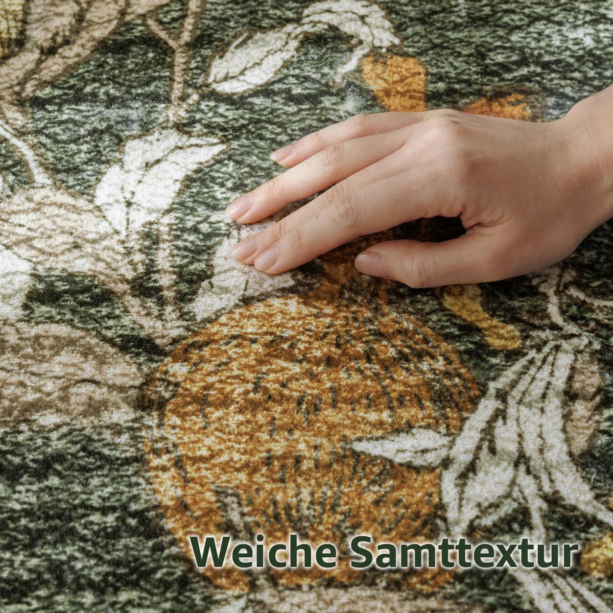 Vintage Teppich floral orange-grün 240x340 cm