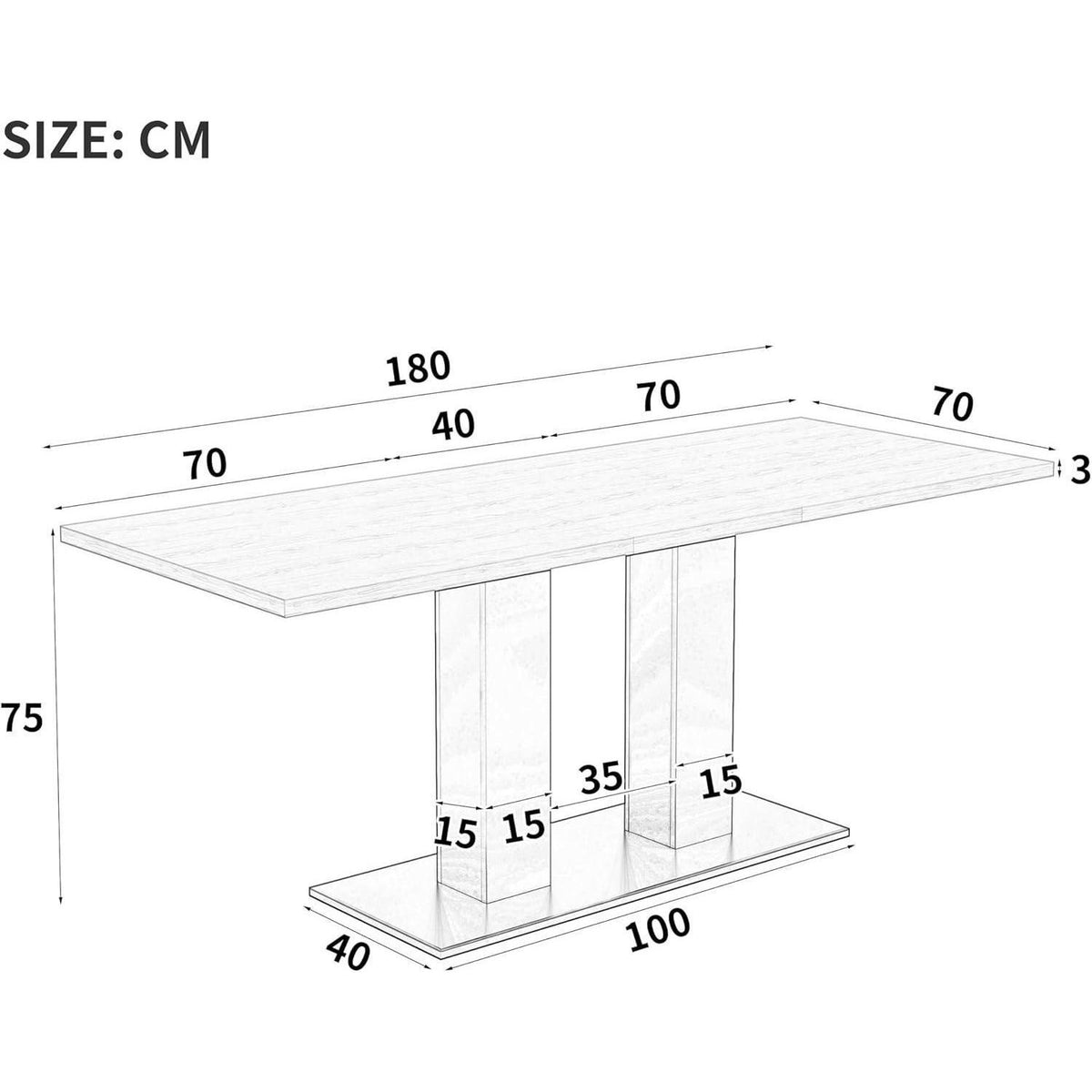Ausziehbarer Esstisch Weiß 140/180x70 cm – Esszimmer Küchentisch