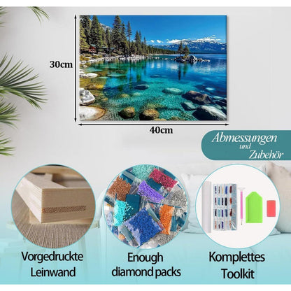 5D Diamond Painting Landschaft mit Rahmen – DIY Bilder für Erwachsene