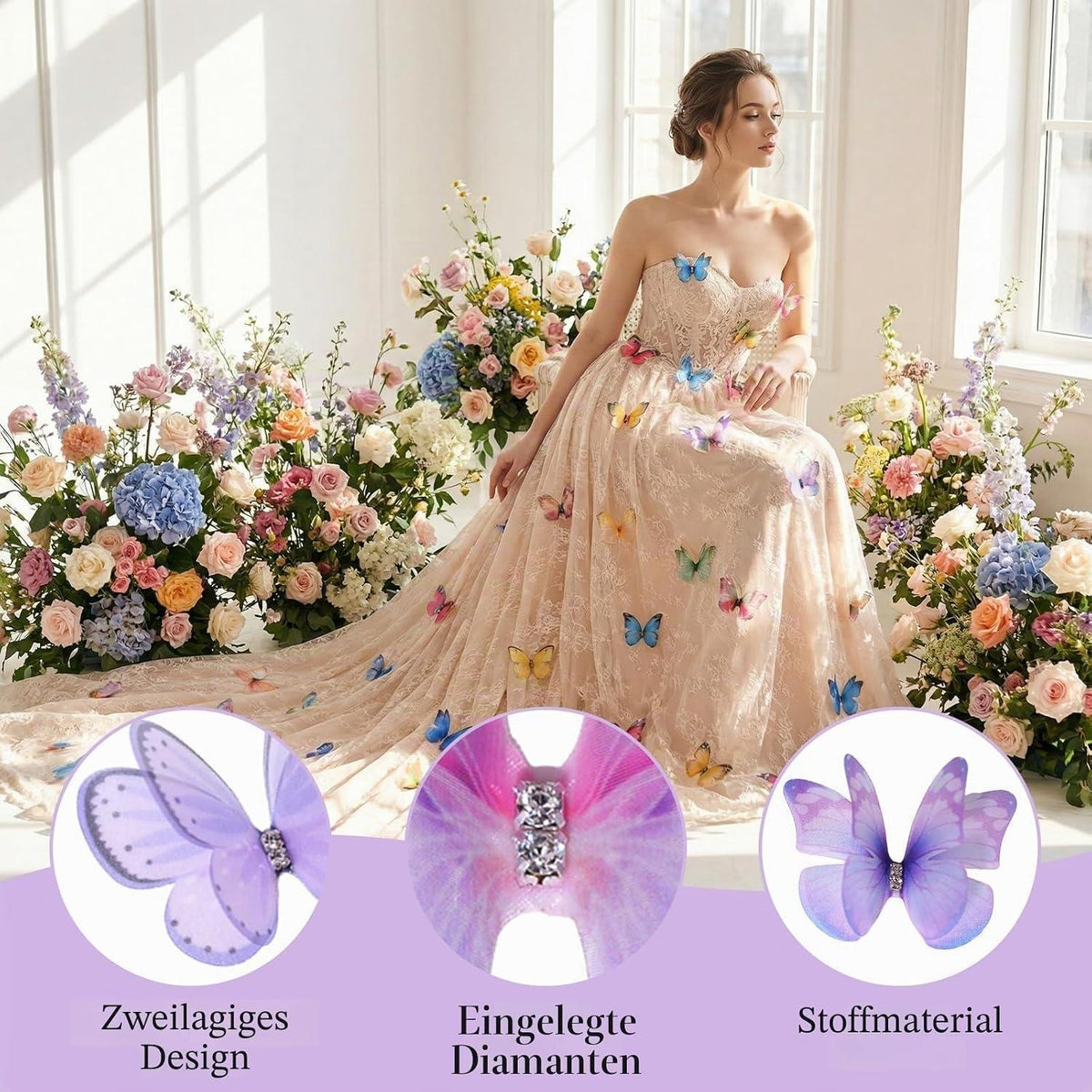 70x 3D Schmetterlinge Deko – 10 Stile für DIY & Hochzeit