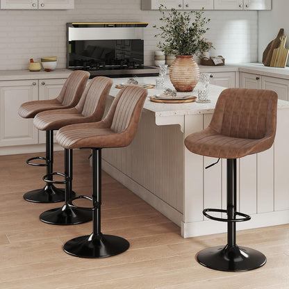 Drehbarer Barhocker 4er Set – Höhenverstellbar & Komfortabel
