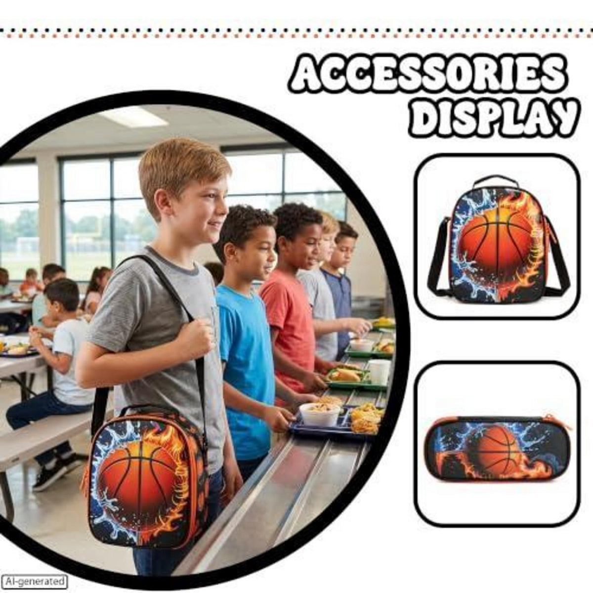Rollrucksack Mädchen 6-8 Jahre – Basketball Set mit Laptopfach