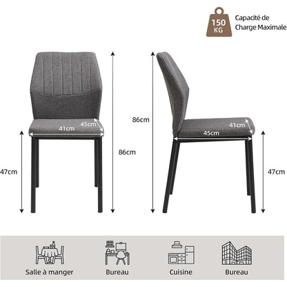 Esszimmerstühle 2er Set Dunkelgrau – Polsterstühle für Küche & Wohnen