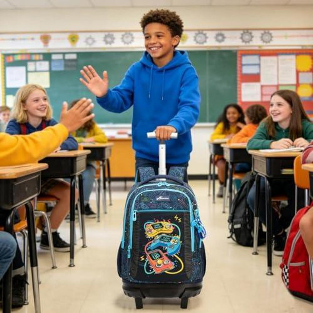 Schulrucksack Trolley Jungen – Ergonomischer Rollenrucksack B-game