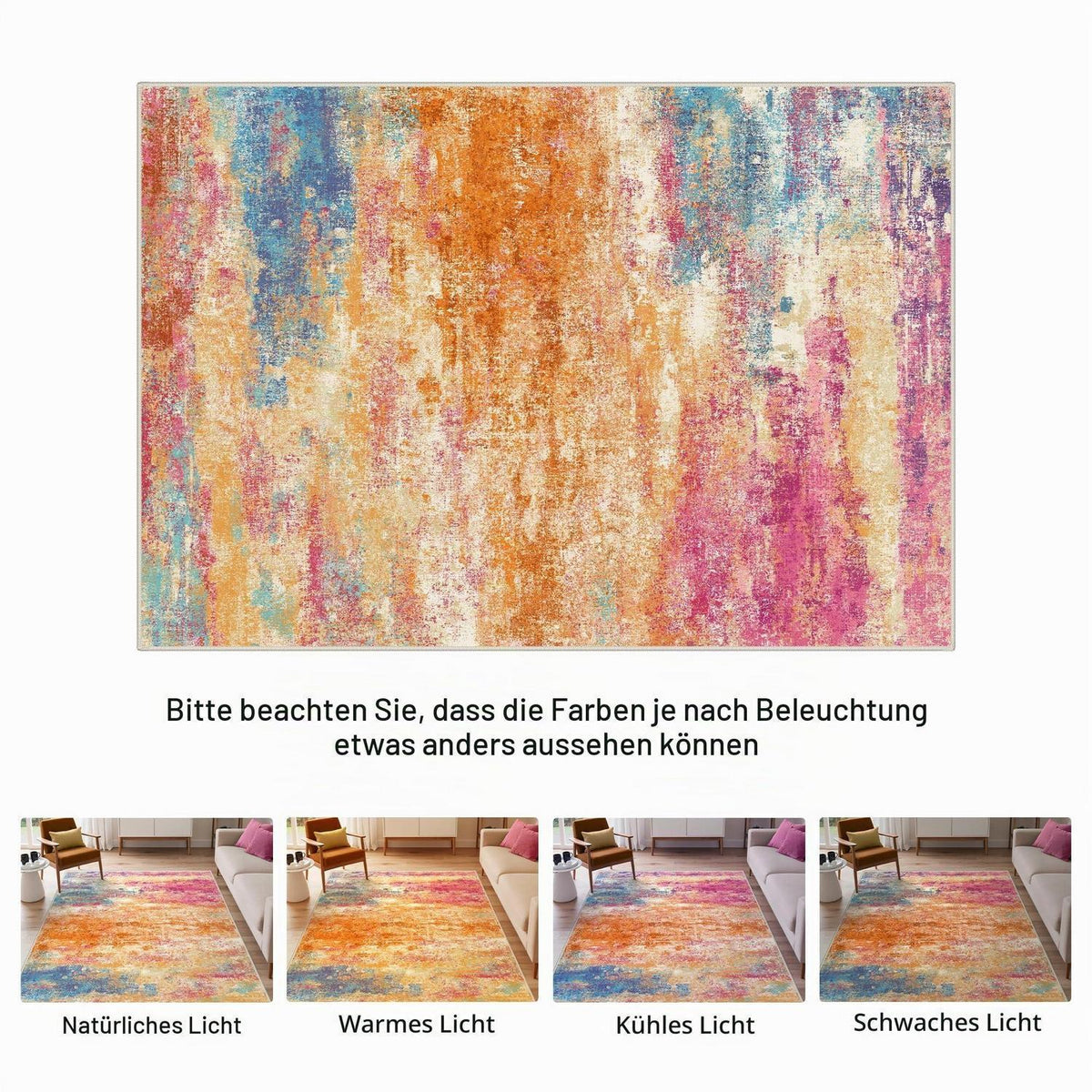 Moderner Wohnzimmerteppich 200x290 cm – Waschbar & Rutschfest