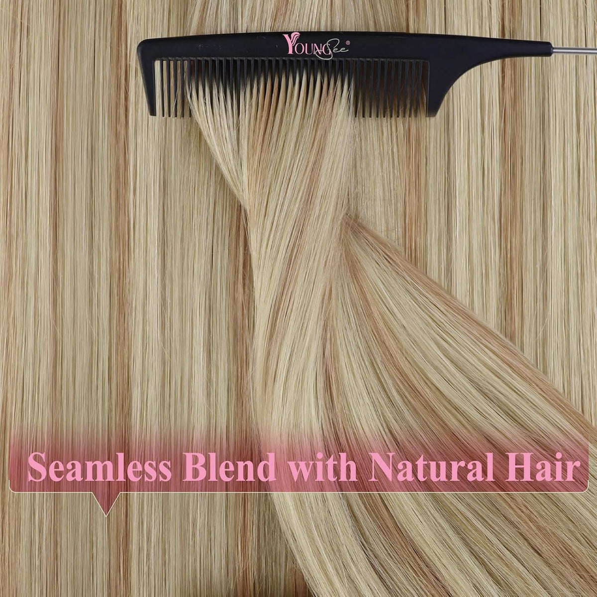 Echthaar Tape Extensions Aschblond 60 cm (50g)