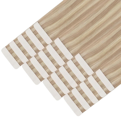 Echthaar Tape Extensions Aschblond 60 cm (50g)
