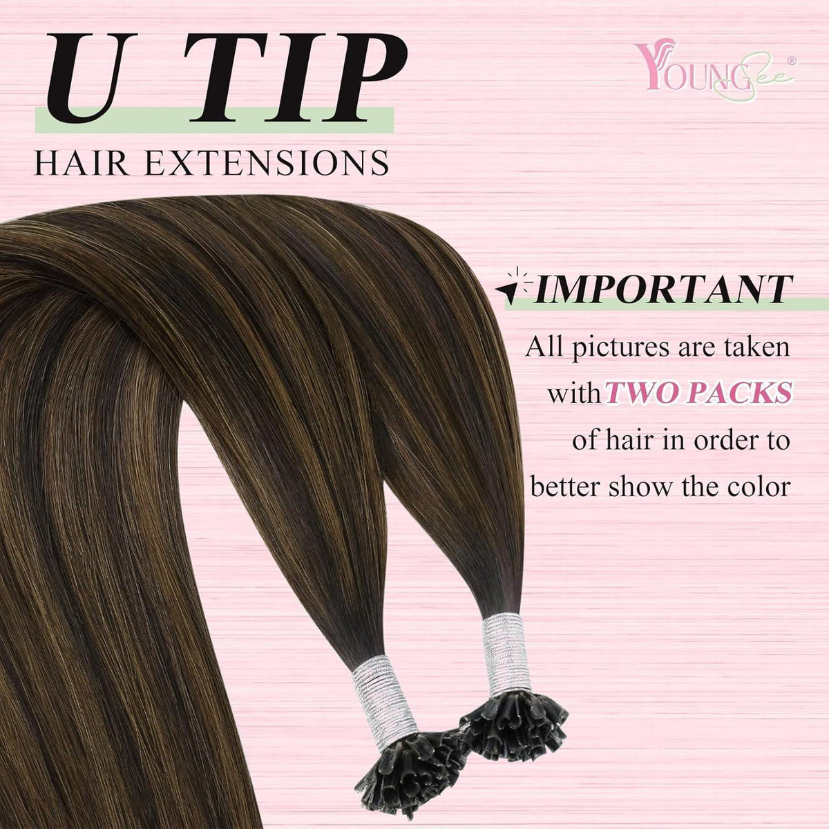 Echthaar Bonding Extensions Braun Ombre 45cm 50g