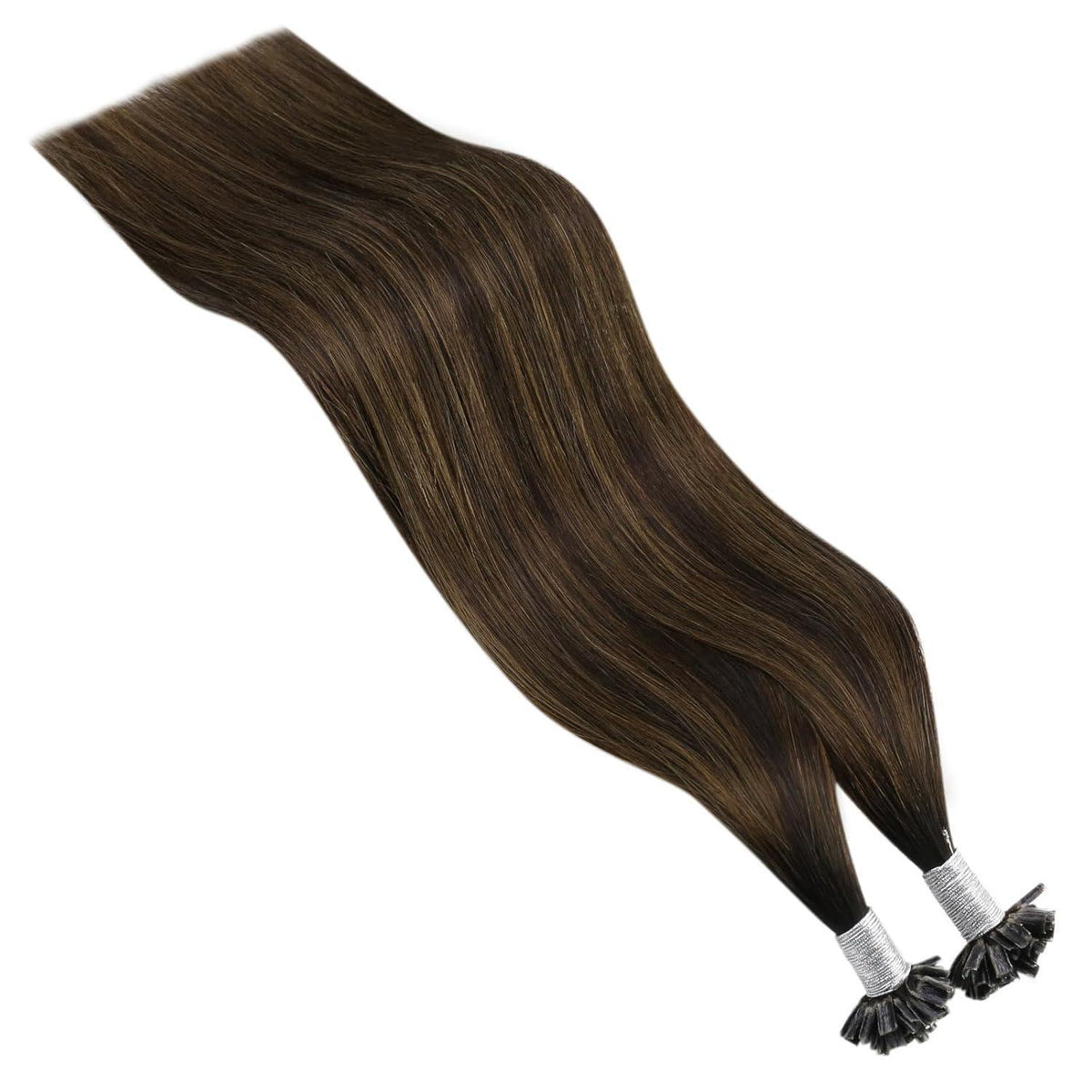 Echthaar Bonding Extensions Braun Ombre 45cm 50g