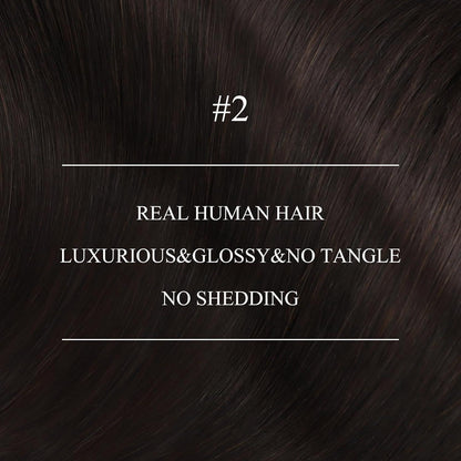 Dunkelbraune Echthaar Nanoring Extensions – 50cm