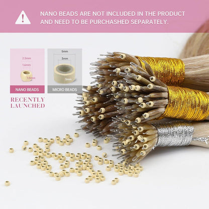 Nanoring Haarverlängerung Aschblond Echthaar 50cm
