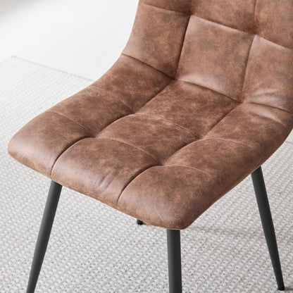 Moderner Esstisch Set mit 4 Sesseln – 100cm in Lederoptik
